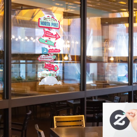 Welcome To The North Pole Post Christmas  ウィンドウサイン (レストラン窓)