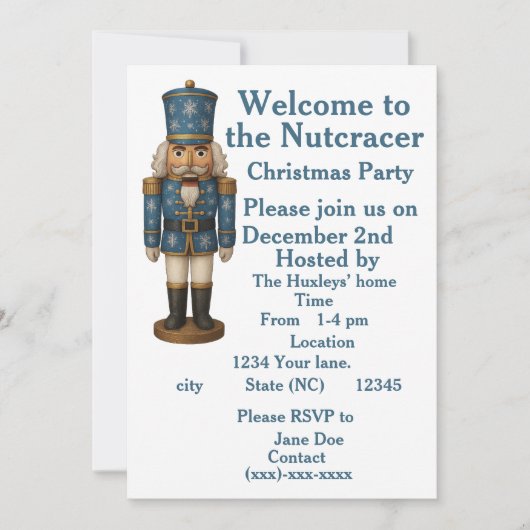 welcome to the nutcracker Christmas invitation 招待状 (正面)