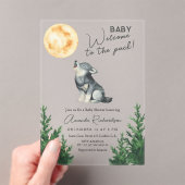 Welcome to the pack! Wolf Baby Shower アクリル招待状 (インサイチュ (ポータブル))