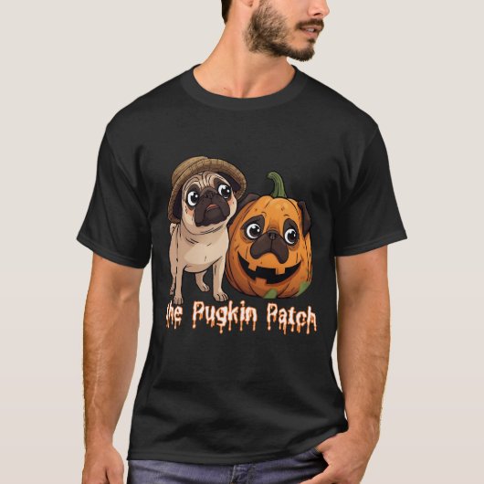 Welcome to the Pugkin Patch – Funny Halloween Pug  Tシャツ (正面)