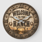 Welcome to the Ranch ラージ壁時計 (正面)