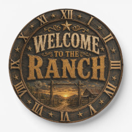 Welcome to the Ranch Western Farmhouse Cowboy ペーパープレート