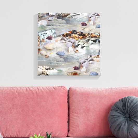 Welcome to the Seaside キャンバスプリント (インサイチュ (リビング))