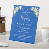 Welcome to the Wedding Cobalt Blue White Roses 台座サイン (インサイチュ)