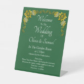Welcome to the Wedding Emerald Green & Gold 台座サイン (正面)
