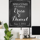 welcome to the wedding of print sign chalkboard ポスター (ホームオフィス)