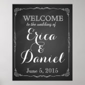 welcome to the wedding of print sign chalkboard ポスター (正面)