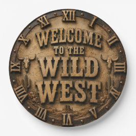 Welcome to the Wild West Western Cowboy ペーパープレート
