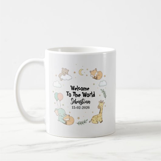 Welcome To The World Animals Coffee Mug コーヒーマグカップ (左)