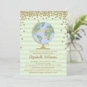 Welcome to the World Globe Baby Shower招待状 招待状 (スタンド正面)
