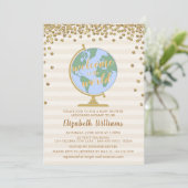 Welcome to the World Globe Baby Shower招待状 招待状 (スタンド正面)
