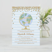 Welcome to the World Globe Baby Shower招待状 招待状 (スタンド正面)