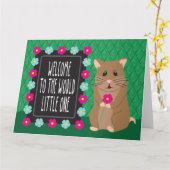 Welcome to the World Little One – ハムスター カード (黄色い花)