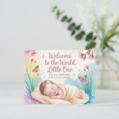 "Welcome to the World" Newborn Baby Greeting ポストカード (スタンド正面)