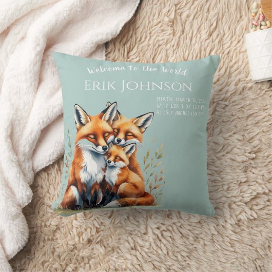 Welcome to the World - Personalized Birth Pillow  クッション (ブランケット)