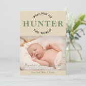 Welcome to the World Photo Birth Announcement 招待状 (スタンド正面)