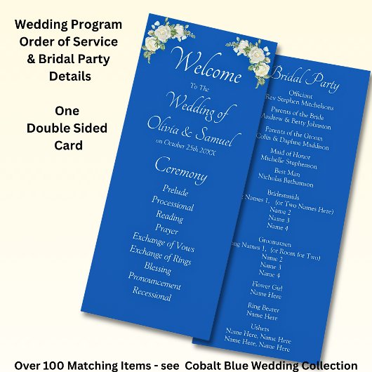 Welcome to Wedding Ceremony, Cobalt Blue White プログラム