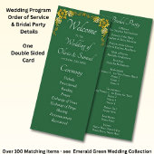 Welcome to Wedding Ceremony, Emerald Green & Gold プログラム