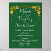 Welcome to  Wedding Emerald Green & Gold ポスター (正面)