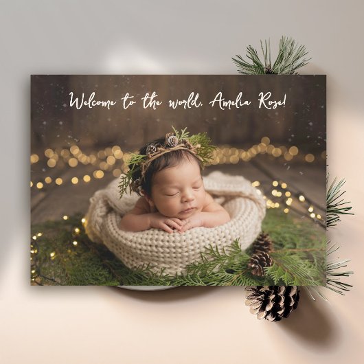 Welcome to World Calligraphy Minimalist Photo Baby 案内状