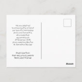 Welcome to World Twin Birth Announcement写真 ポストカード (裏面)