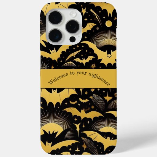 Welcome to Your Nightmare Gold Bat Halloween Quote Case-Mate iPhoneケース (裏面)