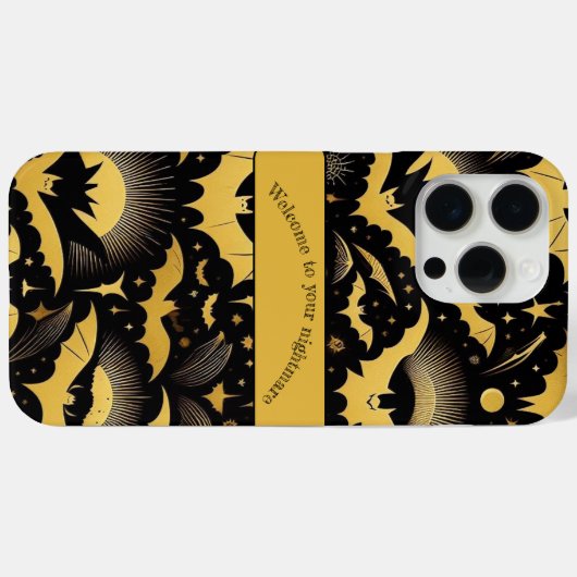Welcome to Your Nightmare Gold Bat Halloween Quote Case-Mate iPhoneケース (裏面 (横))