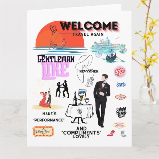 WELCOME TRAVEL AGAIN カード (黄色い花)