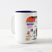 WELCOME TRAVEL AGAIN ツートーンマグカップ (正面左)