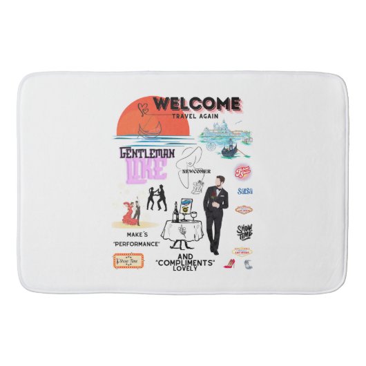 WELCOME TRAVEL AGAIN バスマット (正面)