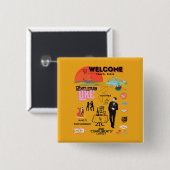 WELCOME TRAVEL AGAIN 缶バッジ (正面&裏面)