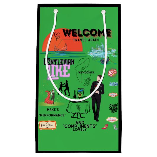 WELCOME TRAVEL AGAIN KLEINE GESCHENKTÜTE スモールペーパーバッグ (正面)