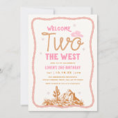 Welcome Two The West Cowgirl 2nd Birthday 招待状 (正面)