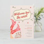 Welcome two the west cowgirl 2nd birthday  招待状 (スタンド正面)