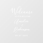 Welcome Wedding Mirror Sign Vinyl Lettering Elegan ウィンドウサイン (シート)