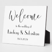 Welcome wedding sign Tabletop Plaque with Easel フォトプラーク (側面)