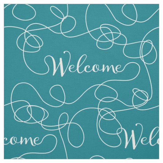 WELCOME white seamless pattern with LINES ファブリック (見本)