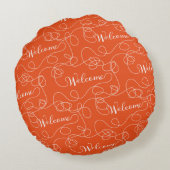 WELCOME white seamless pattern with LINES ラウンドクッション (裏面)