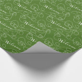 WELCOME white seamless pattern with LINES ラッピングペーパー (角)