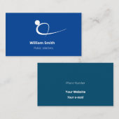 Welcoming Blue モダン Motion Personロゴ 名刺 (正面/裏面)