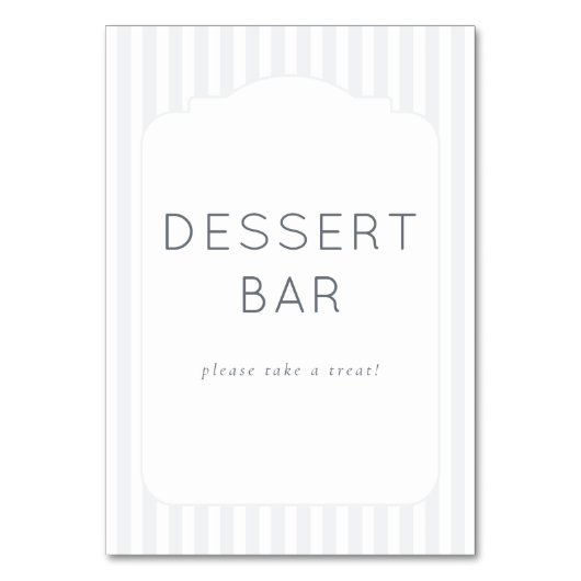 Welcoming Gray Minimalist Dessert Bar Sign テーブルナンバー (正面)