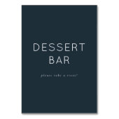 Welcoming Navy Minimalist Dessert Bar Sign テーブルナンバー (裏面)