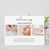 Welcoming Photo Birth Announcement Card 招待状 (スタンド正面)