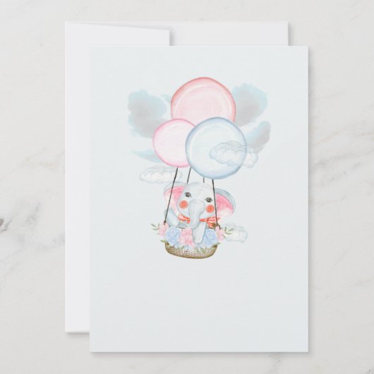 Welcoming the baby elephant above the clouds 招待状 (裏面)