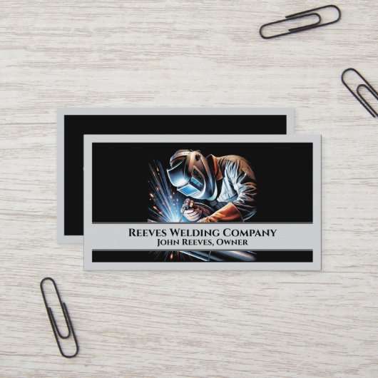 Welder Fabricator Contractor Service Business Card 名刺 (正面/裏面インサイチュ)