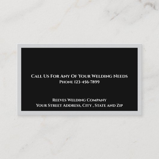 Welder Fabricator Contractor Service Business Card 名刺 (裏面)