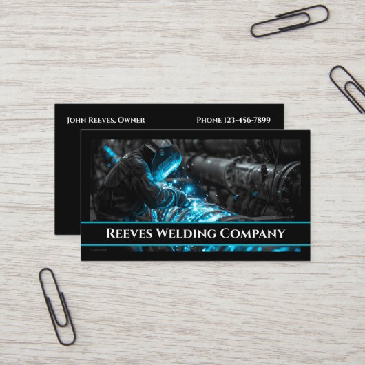 Welder Fabricator Contractor Service Business Card 名刺 (正面/裏面インサイチュ)