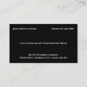 Welder Fabricator Contractor Service Business Card 名刺 (裏面)