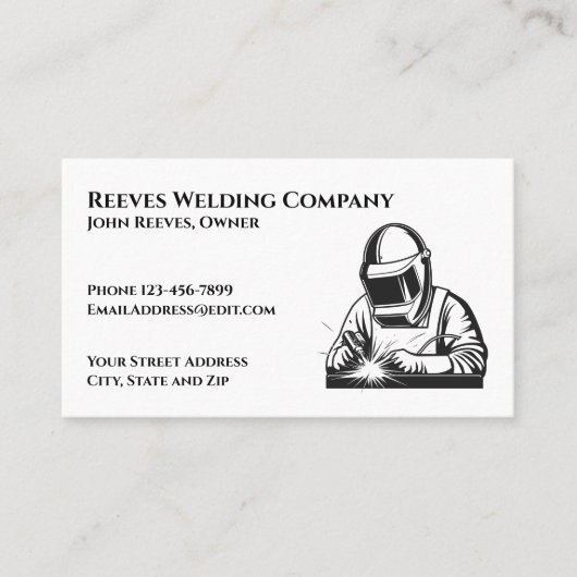 Welder Fabricator Contractor Service Business Card 名刺 (正面)
