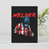 Welder Profession American Flag Metal Welding Gift 招待状 (スタンド正面)